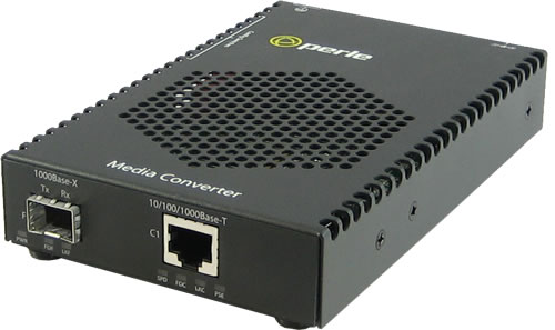 S-1110P-SFP - 10/100/1000 Gigabit Ethernet Standalone Media Rate Converter with PoE Power Sourcing