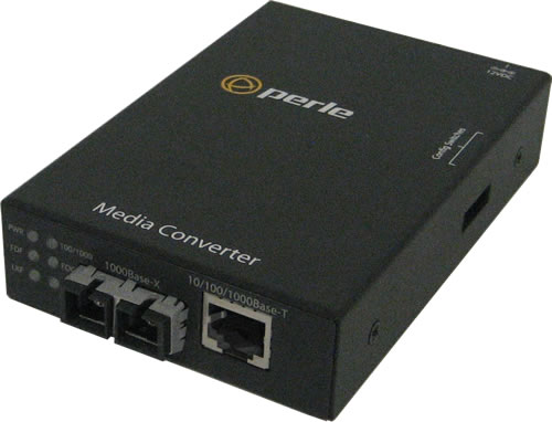 S-1110-S2SC10-XT - 10/100/1000 Gigabit Ethernet Stand-Alone Industrial Temperature Media Rate Converter